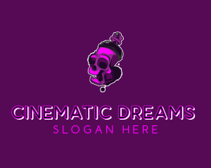 Purple Skull Spray Paint logo design