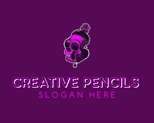 Purple Skull Spray Paint logo design