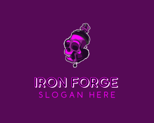 Purple Skull Spray Paint logo design