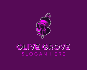 Purple Skull Spray Paint logo design