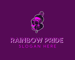 Purple Skull Spray Paint logo design