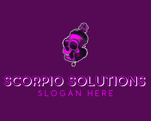 Purple Skull Spray Paint logo design