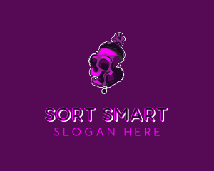 Purple Skull Spray Paint logo design