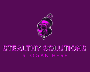 Purple Skull Spray Paint logo design