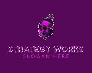 Purple Skull Spray Paint logo design