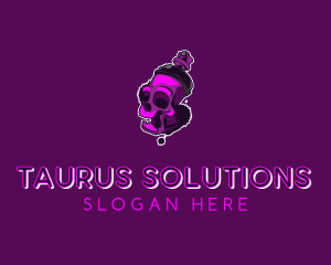 Purple Skull Spray Paint logo design