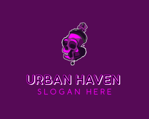 Purple Skull Spray Paint logo design