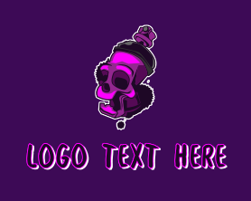 Skull - Purple Skull Spray Paint logo design