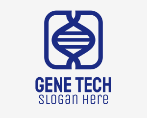 Blue Dna Gene logo design