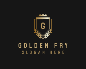 Golden Crown Shield  logo design