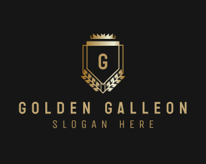 Golden Crown Shield  logo design