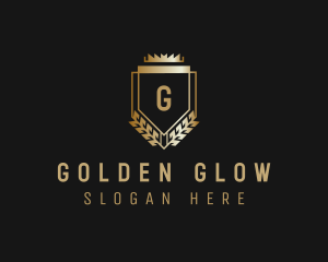 Golden Crown Shield  logo design