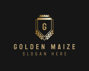 Golden Crown Shield  logo design