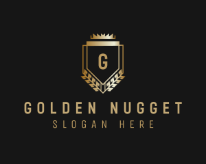 Golden Crown Shield  logo design