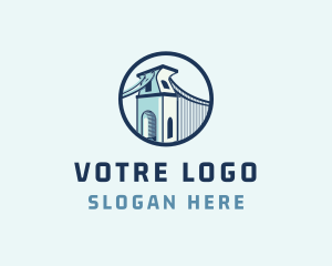 Skyway - Blue Cable Bridge logo design