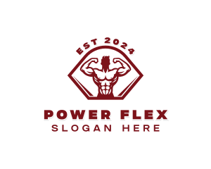 Muscular Man Workout logo design