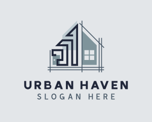 House Structure Contractor logo design