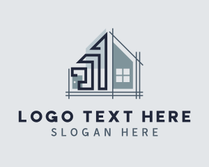 Architectural - House Structure Contractor logo design