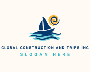 Sailboat Summer Trip logo design