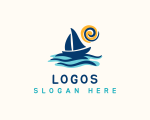Seaside - Sailboat Summer Trip logo design