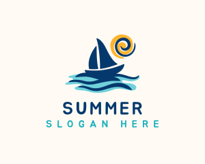 Sailboat Summer Trip logo design