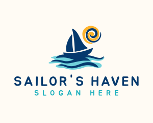 Sailboat Summer Trip logo design