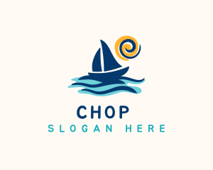 Island - Sailboat Summer Trip logo design