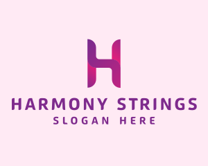 Music Streaming Letter H logo design