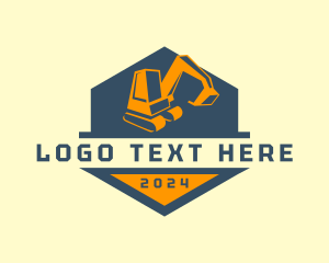 Backhoe - Mining Industrial Excavator logo design