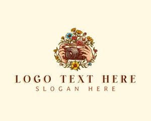 Floral Camera Photography logo design