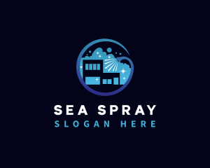 Power Wash Cleaning Maintenance logo design