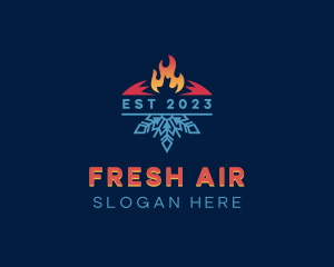 Air Conditioning Ice Fire logo design