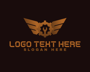 Machine Shop - Gear Wing Mechanic logo design