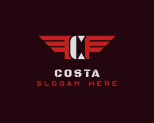 Aviation Wings Letter CF logo design