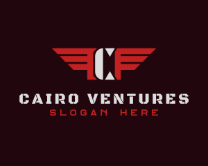 Aviation Wings Letter CF logo design