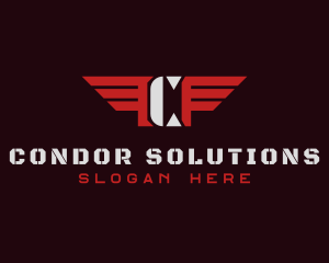 Aviation Wings Letter CF logo design