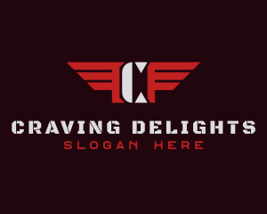 Aviation Wings Letter CF logo design