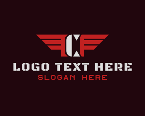 Stencil - Aviation Wings Letter C logo design