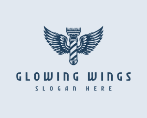 Barbershop Clipper Wings logo design