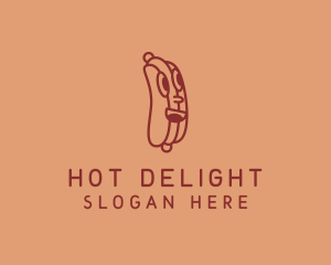 Hot Dog - Red Hot Dog Sandwich logo design