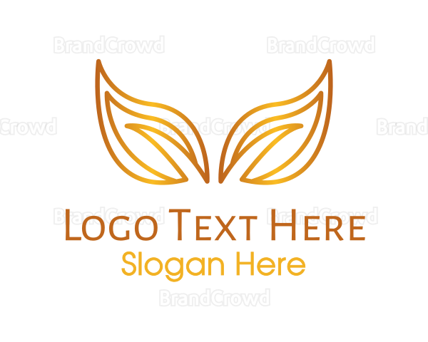 Gradient Gold Leaves Logo