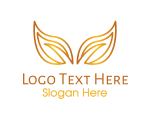 Gold Leaf - Gradient Gold Leaves logo design
