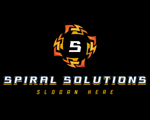 Spiral Cyber Flame logo design