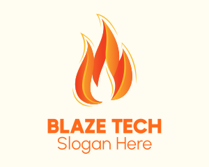 Hot Blazing Fire logo design