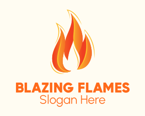 Hot Blazing Fire logo design