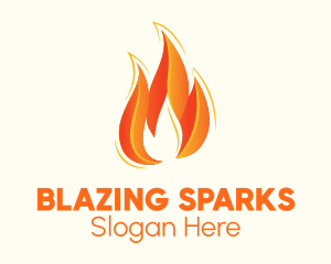 Hot Blazing Fire logo design