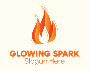 Hot Blazing Fire logo design