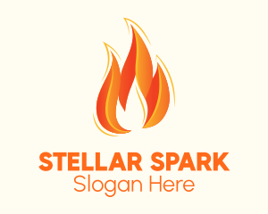 Hot Blazing Fire logo design