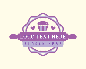 Rolling Pin - Cupcake Bakery Pastry logo design