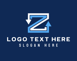 Line - Direction Arrows Letter Z logo design